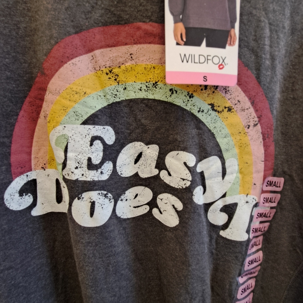 WILDFOX EASY DOES IT WOMENS SWEATSHIRT SIZE SMALL NEW GRAY - Picture 7 of 7